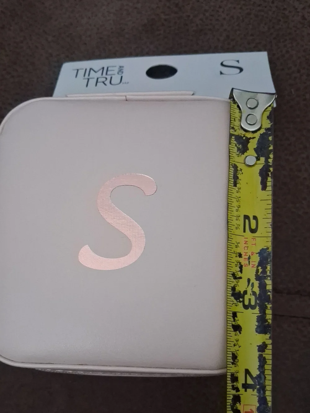 Time and Tru Blush Pink Compact Jewelry Organizer Monogram S